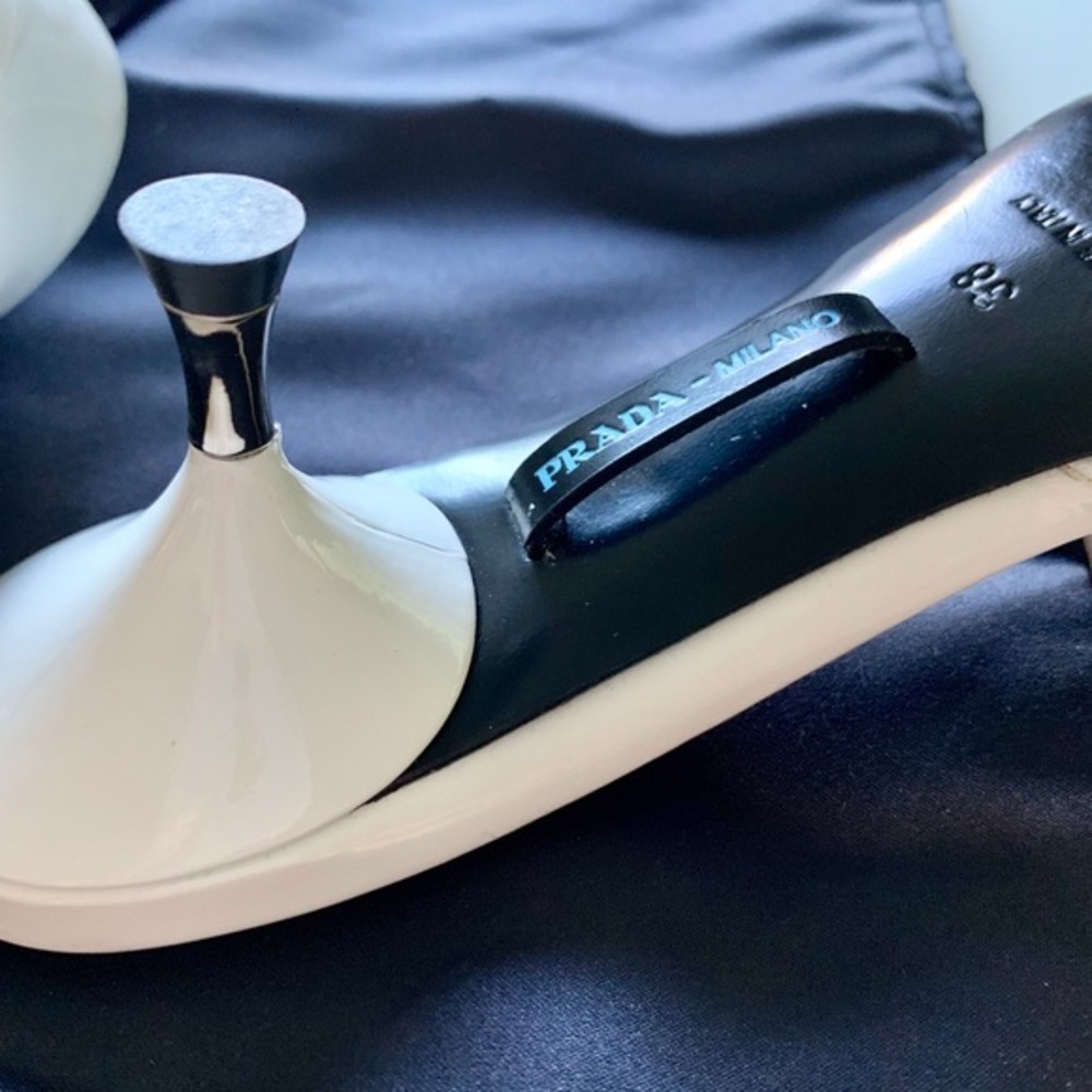 NWOT Prada white Mule kitten heel - Picture 4 of 8